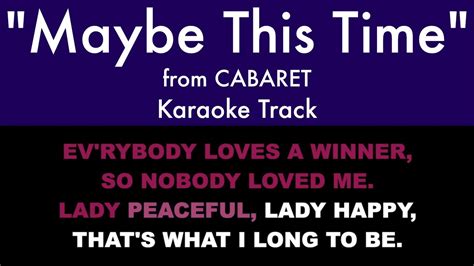Cabaret – Maybe This Time lyrics.